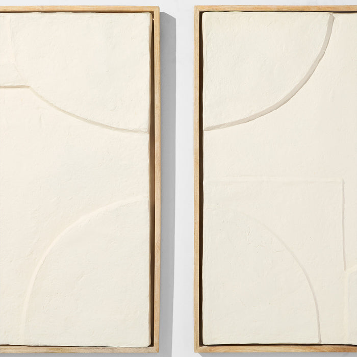 Oliver Diptych Panels Designed by Seth Vaughn | Off-White | Walnut - 2pc set