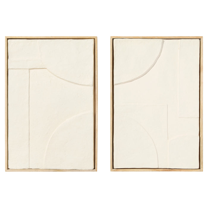 Oliver Diptych Panels Designed by Seth Vaughn | Off-White | Walnut - 2pc set