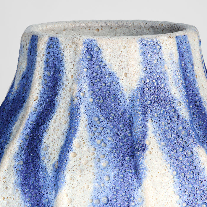 Ripple Vase | Chalk White | Blue - Tall