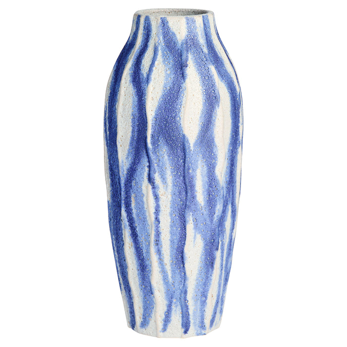 Ripple Vase | Chalk White | Blue - Tall