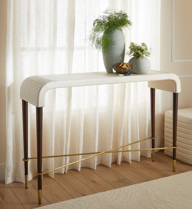 Channel Console Table | Off-White | Walnut | Brass