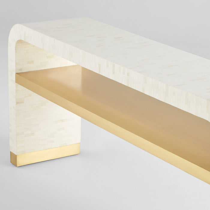 Cascada Console Table Designed by Seth Vaughn | Natural Bone | Brass