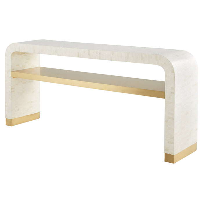 Cascada Console Table Designed by Seth Vaughn | Natural Bone | Brass