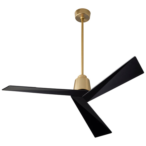 Quorum Home Oxygen - 3-113-1540 - 54"Ceiling Fan - Aged Brass W/ Black Blades