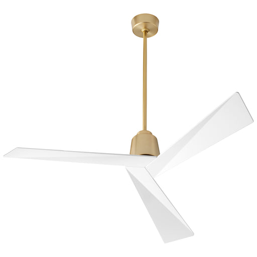 Quorum Home Oxygen - 3-113-640 - 54"Ceiling Fan - Aged Brass W/ White Blades