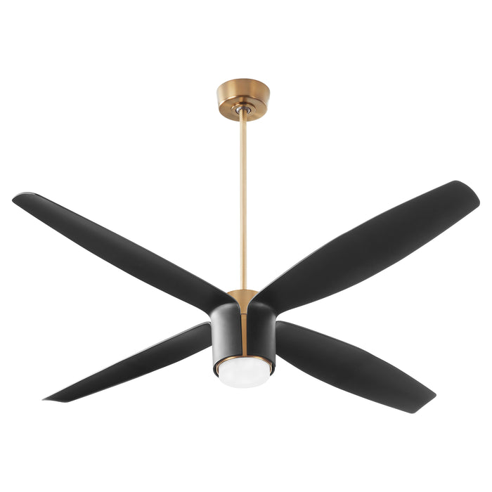 Quorum Home Oxygen - 3-116-4015 - 60"Ceiling Fan - Aged Brass W/ Black Blades