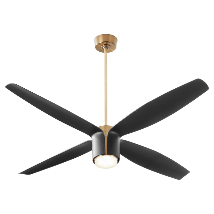 Quorum Home Oxygen - 3-116-4015 - 60"Ceiling Fan - Aged Brass W/ Black Blades