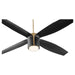 Quorum Home Oxygen - 3-116-4015 - 60"Ceiling Fan - Aged Brass W/ Black Blades