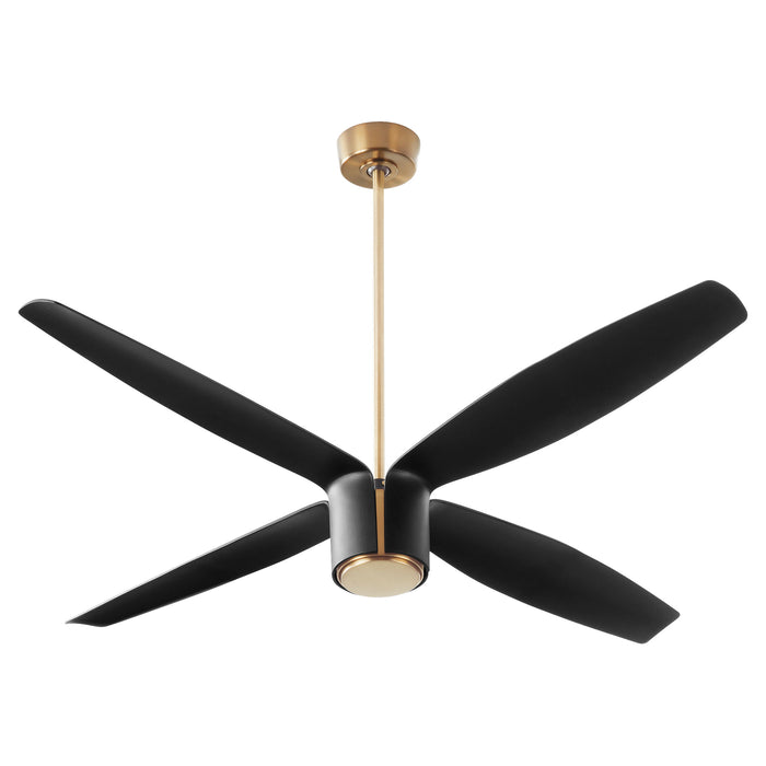 Quorum Home Oxygen - 3-116-4015 - 60"Ceiling Fan - Aged Brass W/ Black Blades