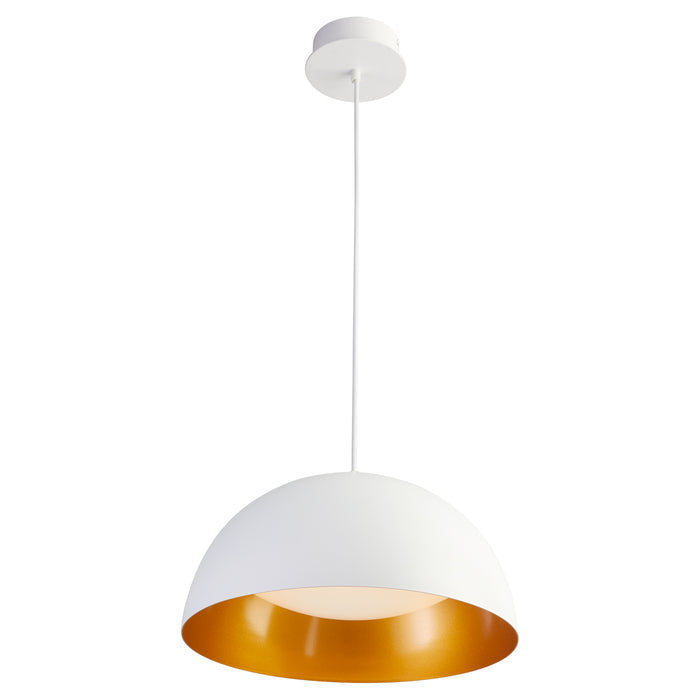 Quorum Home Oxygen - 3-20-650 - LED Pendant - White W/ Industrial Brass