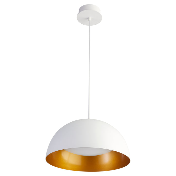 Quorum Home Oxygen - 3-20-650 - LED Pendant - White W/ Industrial Brass