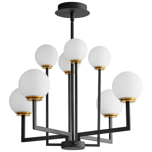 Quorum Home Oxygen - 3-28-1540 - LED Chandelier - Black W/ Aged Brass