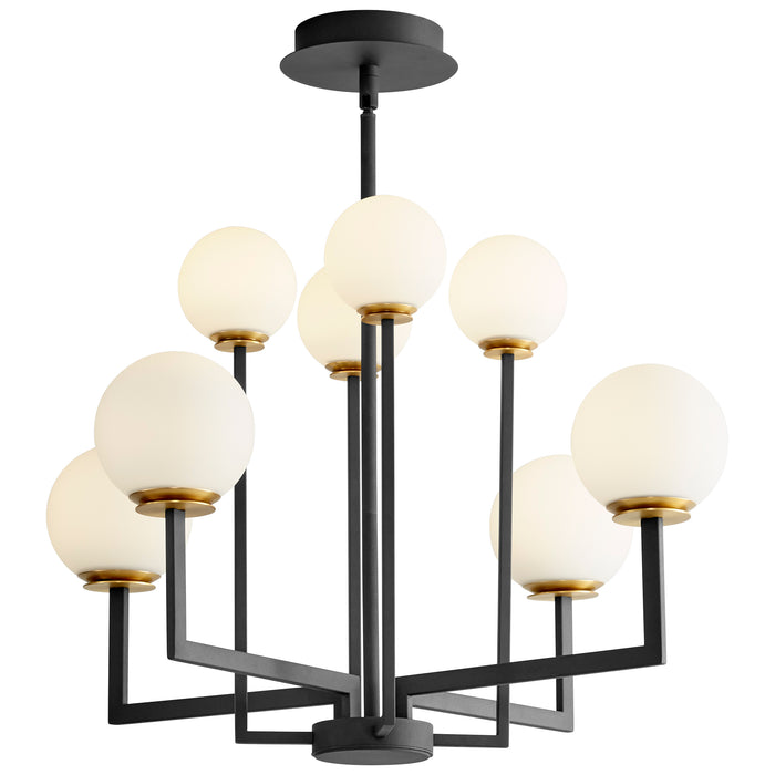 Quorum Home Oxygen - 3-28-1540 - LED Chandelier - Black W/ Aged Brass