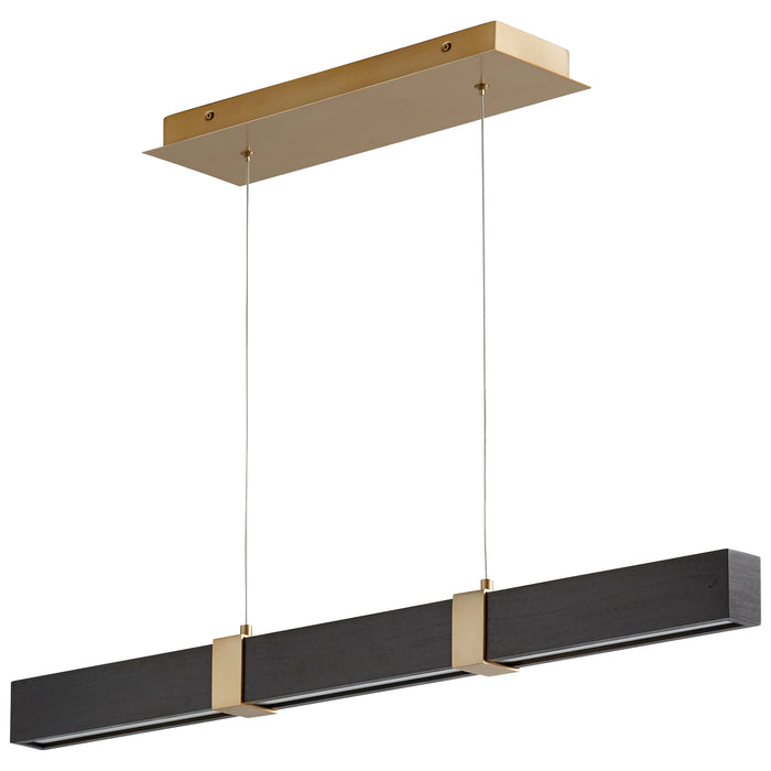 Quorum Home Oxygen - 3-36-1540 - LED Pendant - Aged Brass W/ Black Oak