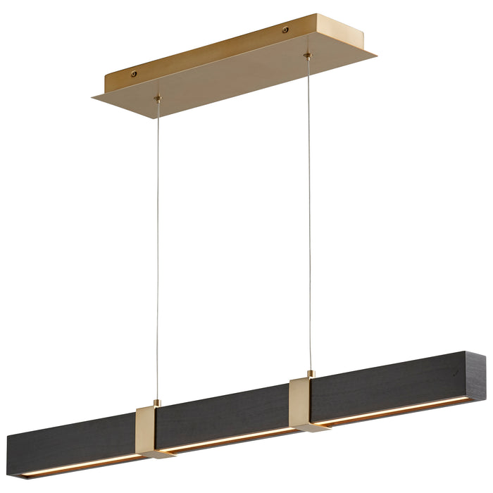 Quorum Home Oxygen - 3-36-1540 - LED Pendant - Aged Brass W/ Black Oak