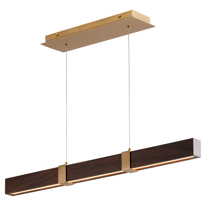 Quorum Home Oxygen - 3-36-2440 - LED Pendant - Aged Brass W/ Walnut