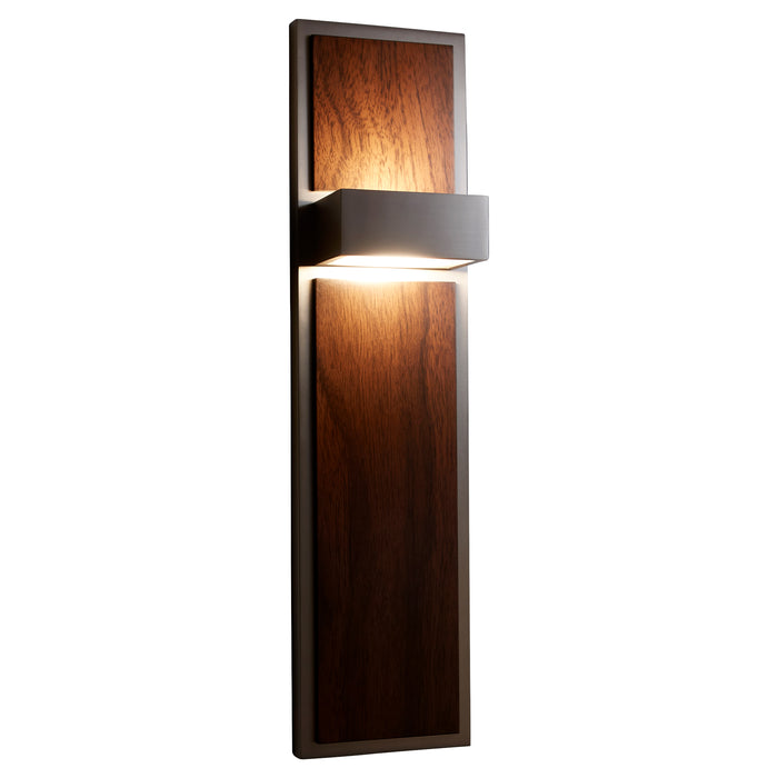 Quorum Home Oxygen - 3-401-24 - LED Wall Sconce - Satin Nickel W/ Walnut