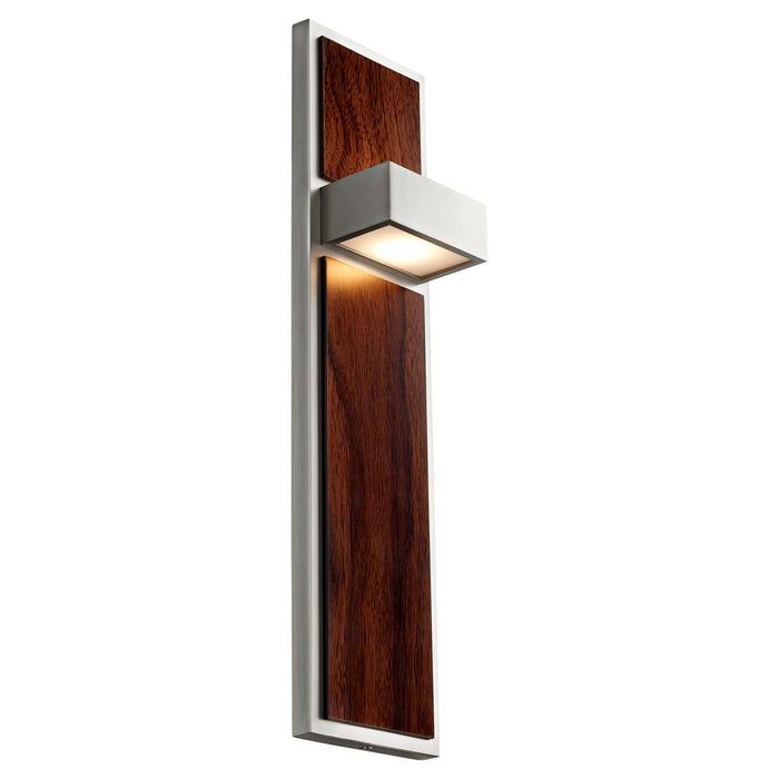 Quorum Home Oxygen - 3-401-24 - LED Wall Sconce - Satin Nickel W/ Walnut