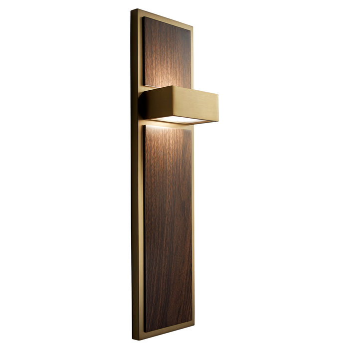 Quorum Home Oxygen - 3-401-40 - LED Wall Sconce - Aged Brass W/ Walnut