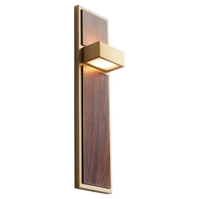 Quorum Home Oxygen - 3-401-40 - LED Wall Sconce - Aged Brass W/ Walnut