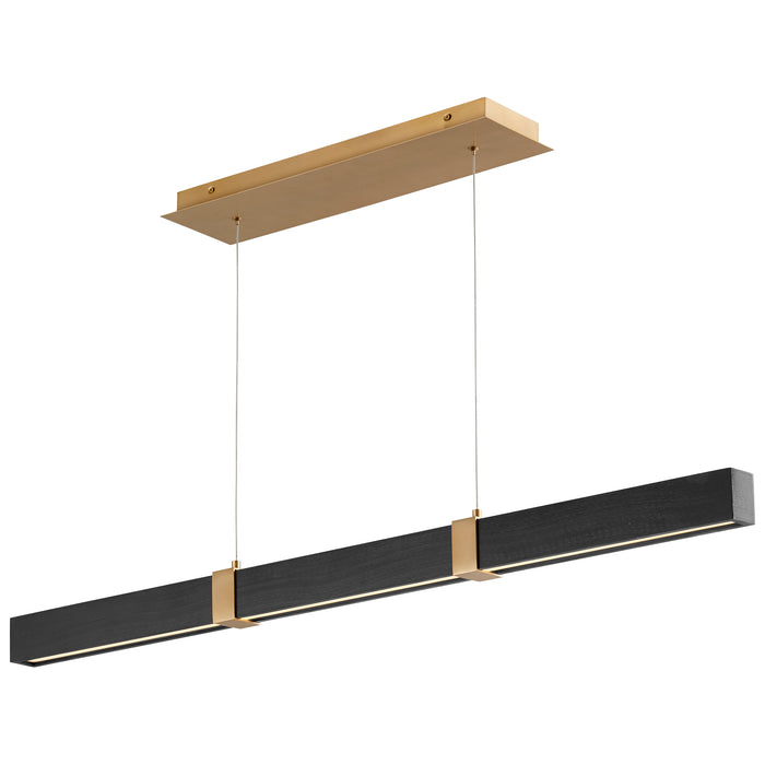 Quorum Home Oxygen - 3-48-1540 - LED Pendant - Aged Brass W/ Black Oak