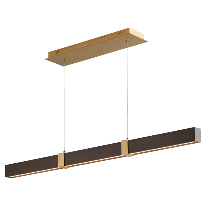 Quorum Home Oxygen - 3-48-2440 - LED Pendant - Aged Brass W/ Walnut