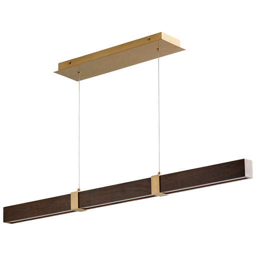 Quorum Home Oxygen - 3-48-2440 - LED Pendant - Aged Brass W/ Walnut