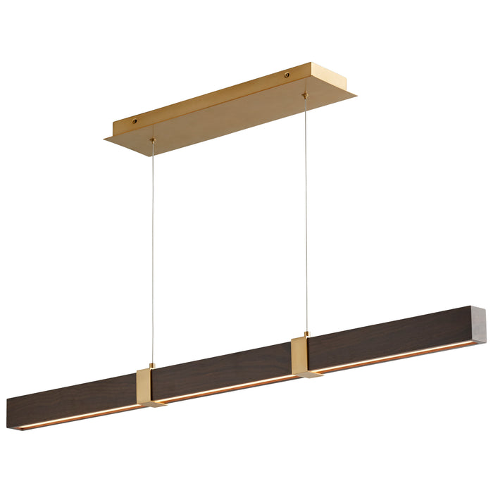 Quorum Home Oxygen - 3-48-2440 - LED Pendant - Aged Brass W/ Walnut