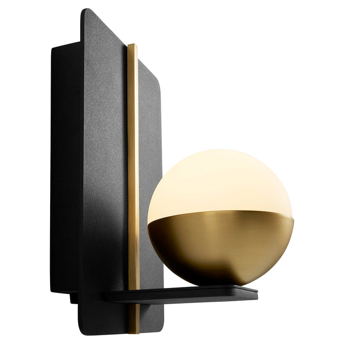 Quorum Home Oxygen - 3-554-1540 - LED Wall Sconce - Black W/ Aged Brass