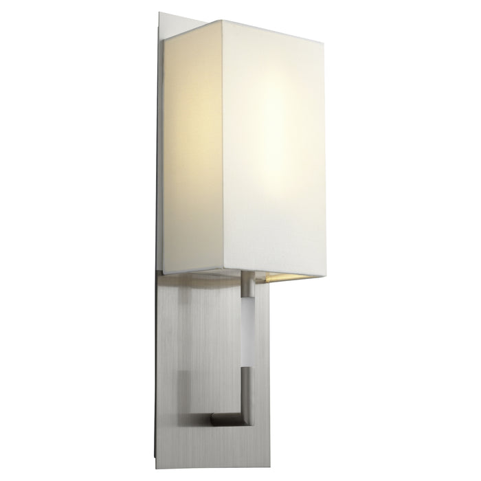 Quorum Home Oxygen - 3-564-124 - LED Wall Sconce - Satin Nickel W/ White Linen