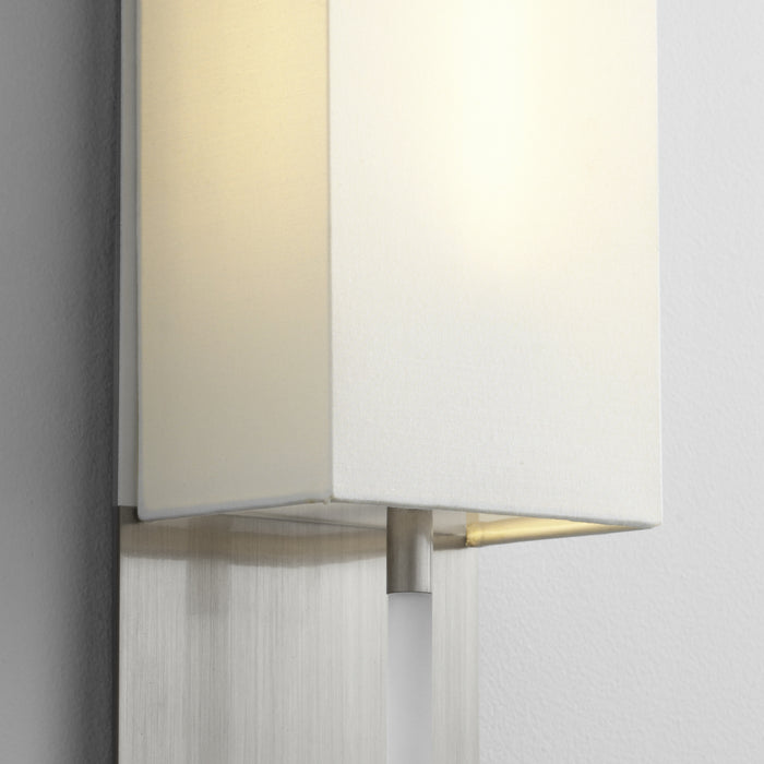 Quorum Home Oxygen - 3-564-124 - LED Wall Sconce - Satin Nickel W/ White Linen