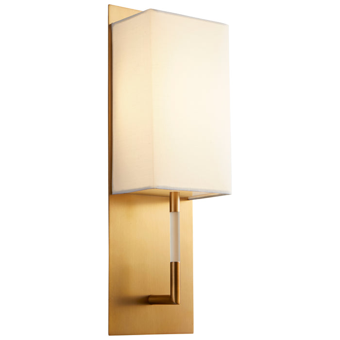 Quorum Home Oxygen - 3-564-140 - LED Wall Sconce - Aged Brass W/ White Linen