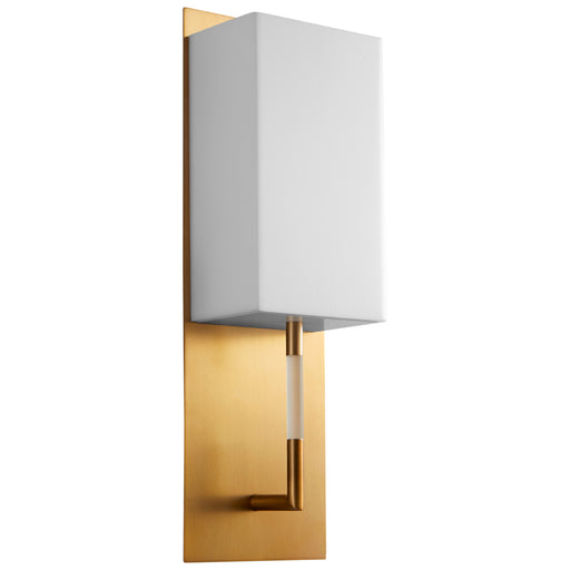 Quorum Home Oxygen - 3-564-240 - LED Wall Sconce - Aged Brass W/ Matte White Acrylic