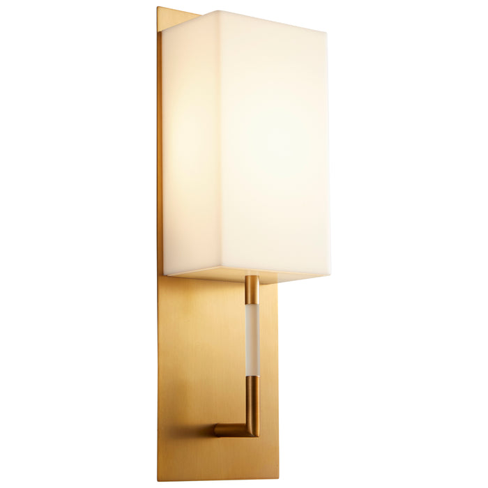 Quorum Home Oxygen - 3-564-240 - LED Wall Sconce - Aged Brass W/ Matte White Acrylic