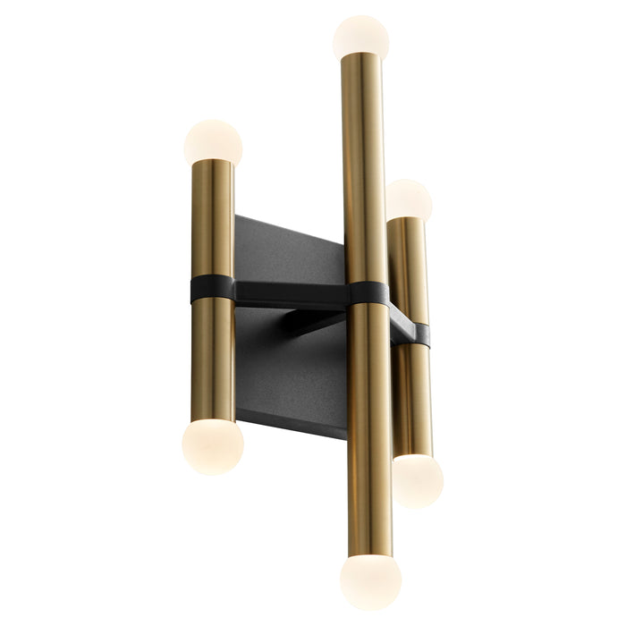 Quorum Home Oxygen - 3-584-1540 - LED Wall Sconce - Black W/ Aged Brass