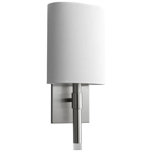 Quorum Home Oxygen - 3-587-124 - LED Wall Sconce - Satin Nickel W/ White Linen