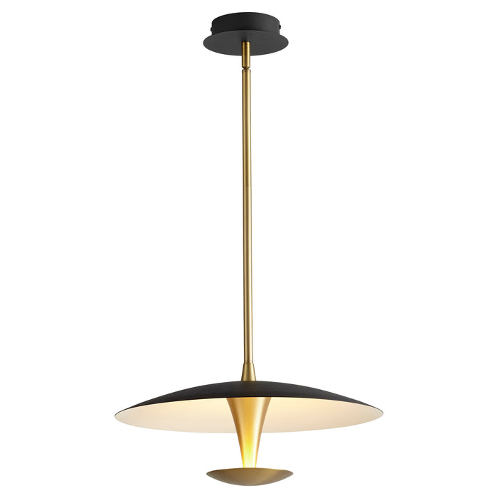 Quorum Home Oxygen - 3-646-1540 - LED Pendant - Black W/ Aged Brass