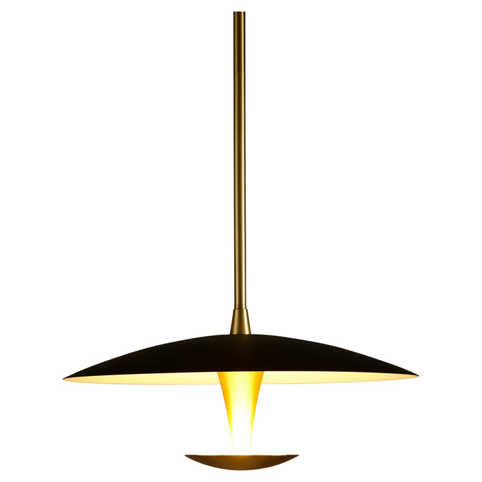 Quorum Home Oxygen - 3-646-1540 - LED Pendant - Black W/ Aged Brass