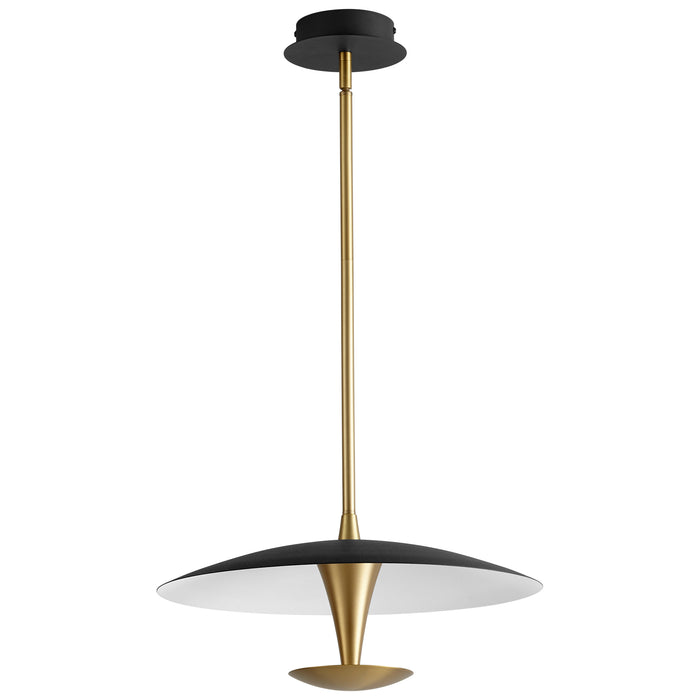 Quorum Home Oxygen - 3-646-1540 - LED Pendant - Black W/ Aged Brass