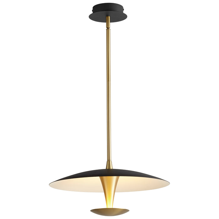 Quorum Home Oxygen - 3-646-1540 - LED Pendant - Black W/ Aged Brass