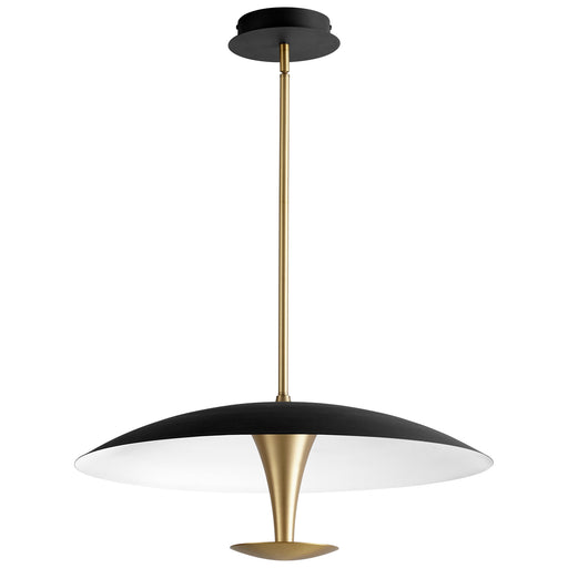 Quorum Home Oxygen - 3-647-1540 - LED Pendant - Black W/ Aged Brass