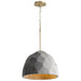 Quorum Home Oxygen - 3-663-1540 - LED Pendant - Dark Gray / Aged Brass