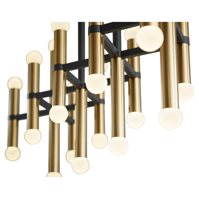 Quorum Home Oxygen - 3-686-1540 - LED Linear Ceiling Mount - Black W/ Aged Brass