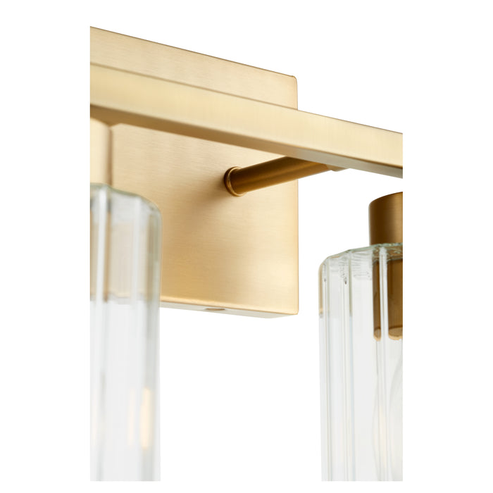 Quorum Home Quorum - 501-3-280 - Three Light Vanity - Aged Brass w/ Clear Fluted Glass