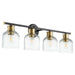 Quorum Home Quorum - 510-4-6980 - Four Light Vanity - Textured Black w/ Aged Brass