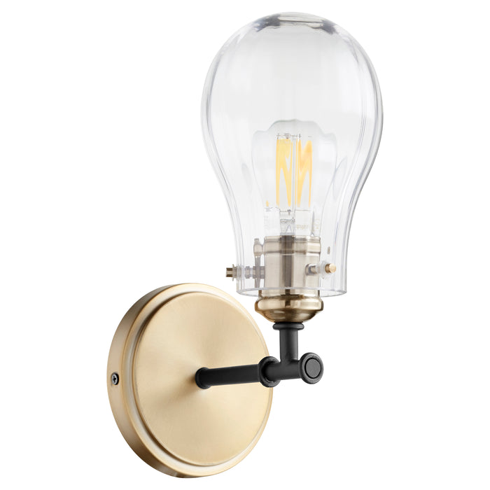 Quorum Home Quorum - 511-1-69 - One Light Wall Mount - Textured Black w/ Aged Brass