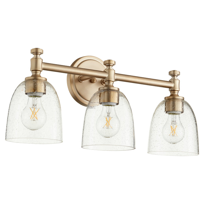 Quorum Home Quorum - 5122-3-280 - Three Light Vanity - Aged Brass w/ Clear/Seeded