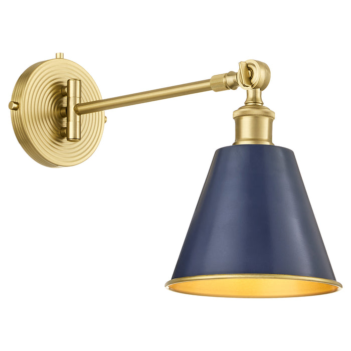 BAILEY 1 Light Wall Mount - Blue / Aged Brass