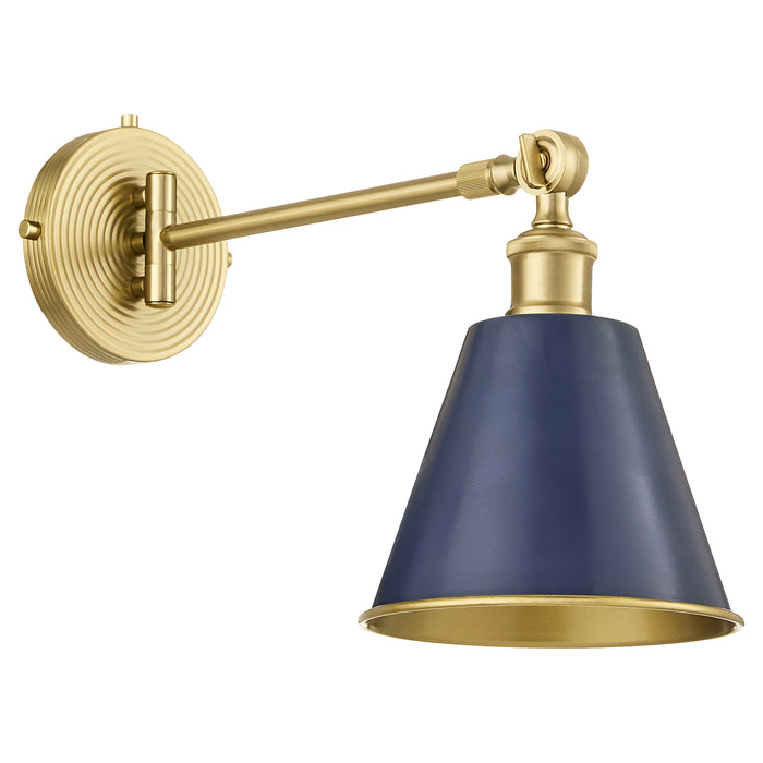 BAILEY 1 Light Wall Mount - Blue / Aged Brass