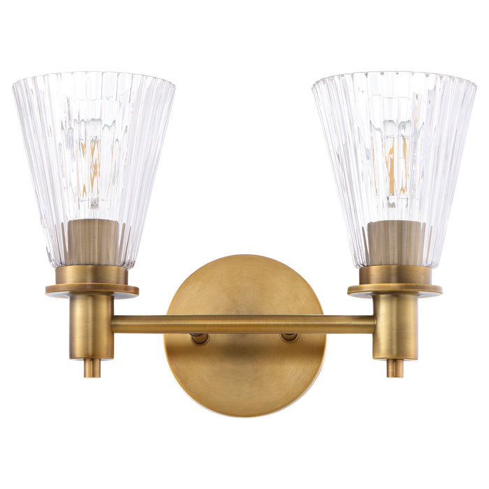 LAWTON 2 Light Wall Mount - Brushed Brass